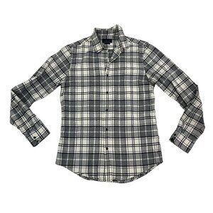 Final Sale! Zara Man shirt S gray plaid snap front long sleeve